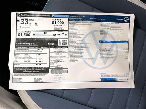 New 2026 Volkswagen Jetta SE image 34