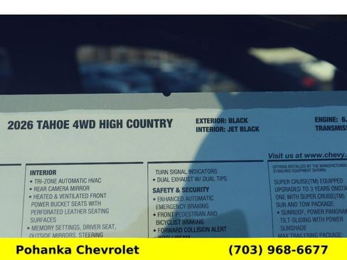 New 2026 Chevrolet Tahoe High Country w/ Sun And Tow Package image 34