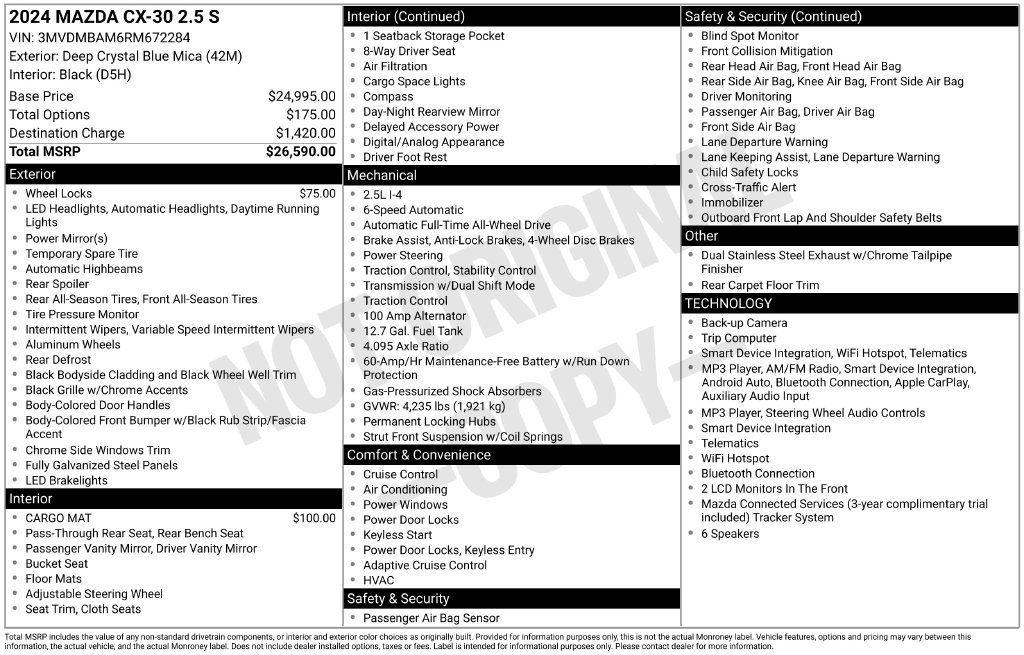 Used 2024 MAZDA CX-30 AWD 2.5 S image 38