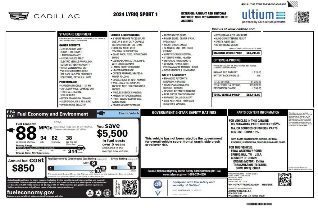 Used 2024 Cadillac Lyriq Sport RWD image 3