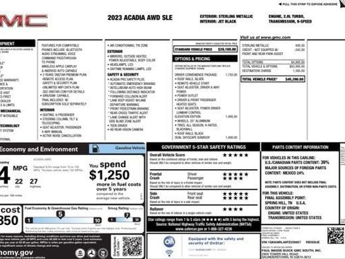 Used 2023 GMC Acadia SLE w/ Driver Convenience Package image 27