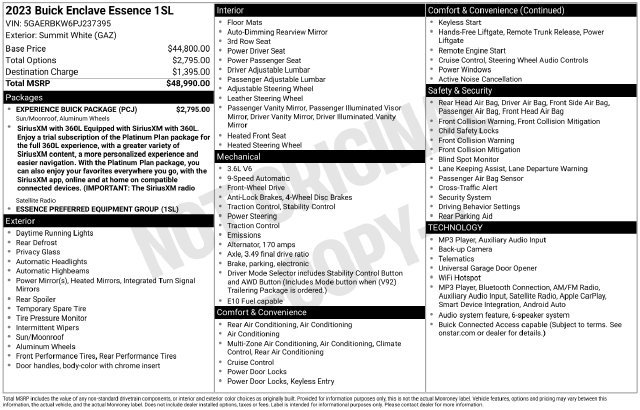 Certified 2023 Buick Enclave Essence w/ Experience Buick Package FWD image 34