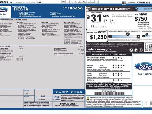 Used 2019 Ford Fiesta SE w/ Equipment Group 201A FWD image 3