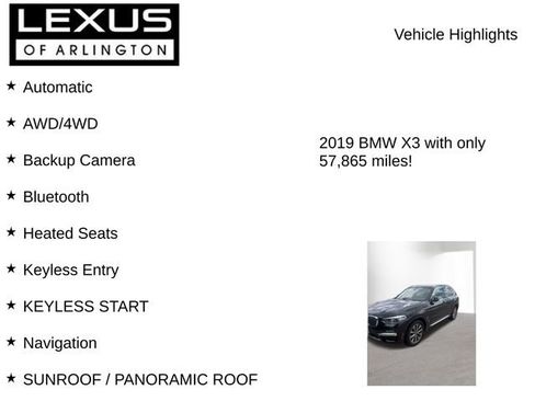 Used 2019 BMW X3 xDrive30i w/ Driving Assistance Package AWD/4WD image 8