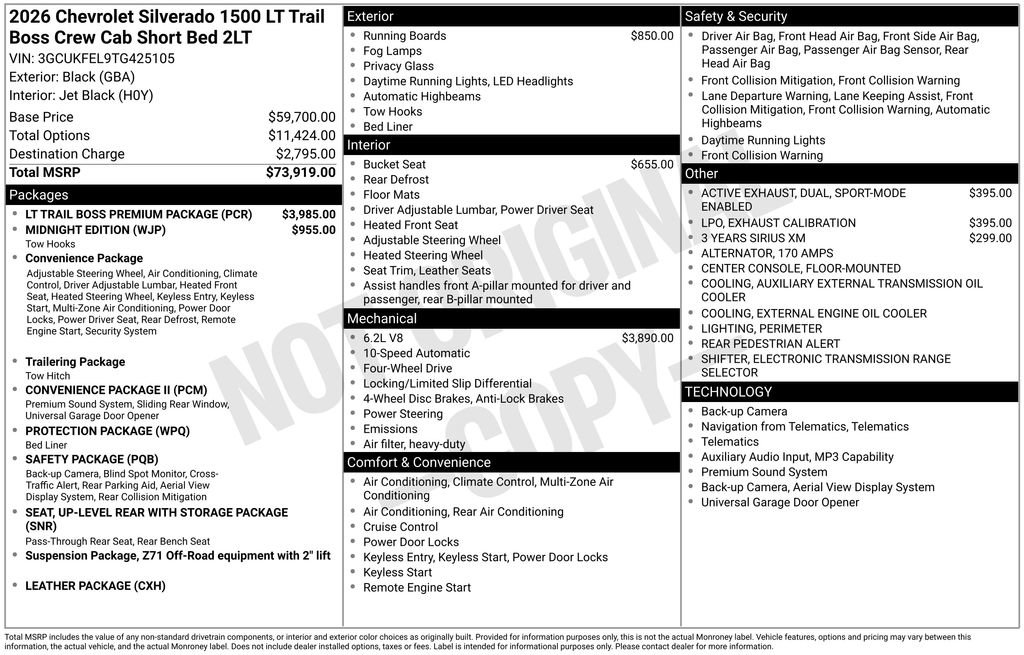 New 2026 Chevrolet Silverado 1500 LT Trail Boss w/ LT Trail Boss Premium Package AWD/4WD image 5