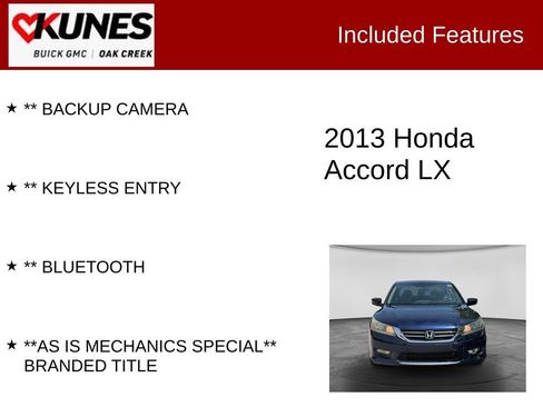 Used 2013 Honda Accord LX image 2