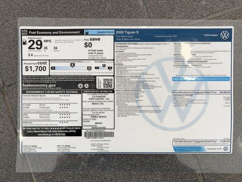 New 2026 Volkswagen Tiguan S image 31