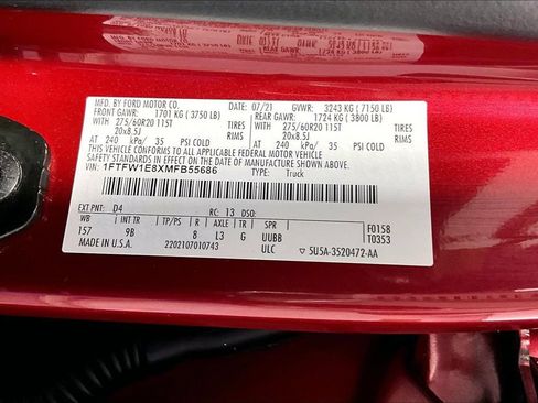 Used 2021 Ford F150 Platinum w/ Equipment Group 701A High AWD/4WD image 32