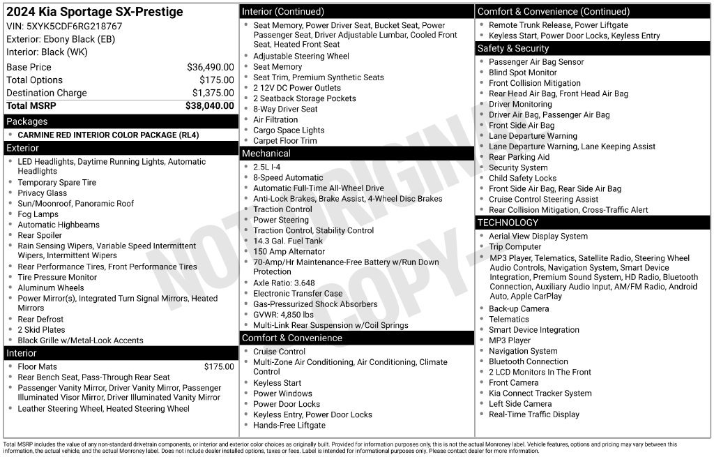 Certified 2024 Kia Sportage SX AWD/4WD image 30