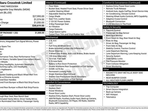 Certified 2021 Subaru Crosstrek 2.5i Limited w/ Moonroof Package 1 image 8