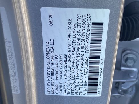 Certified 2025 Honda Accord SE image 30