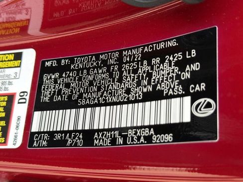 Certified 2022 Lexus ES 300h F Sport FWD image 29