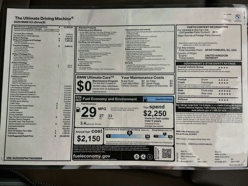 New 2026 BMW X3 xDrive30i w/ Premium Package AWD/4WD image 47