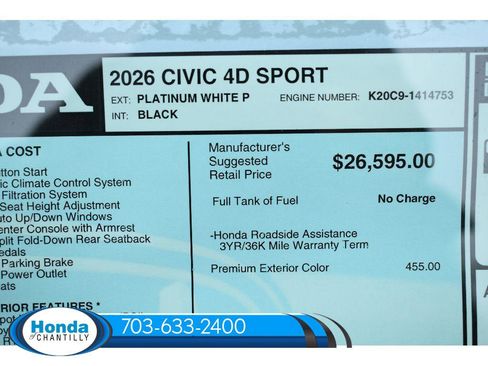 New 2026 Honda Civic Sport image 35