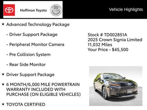 Used 2025 Toyota Crown Signia w/ Advanced Technology Package AWD/4WD image 8