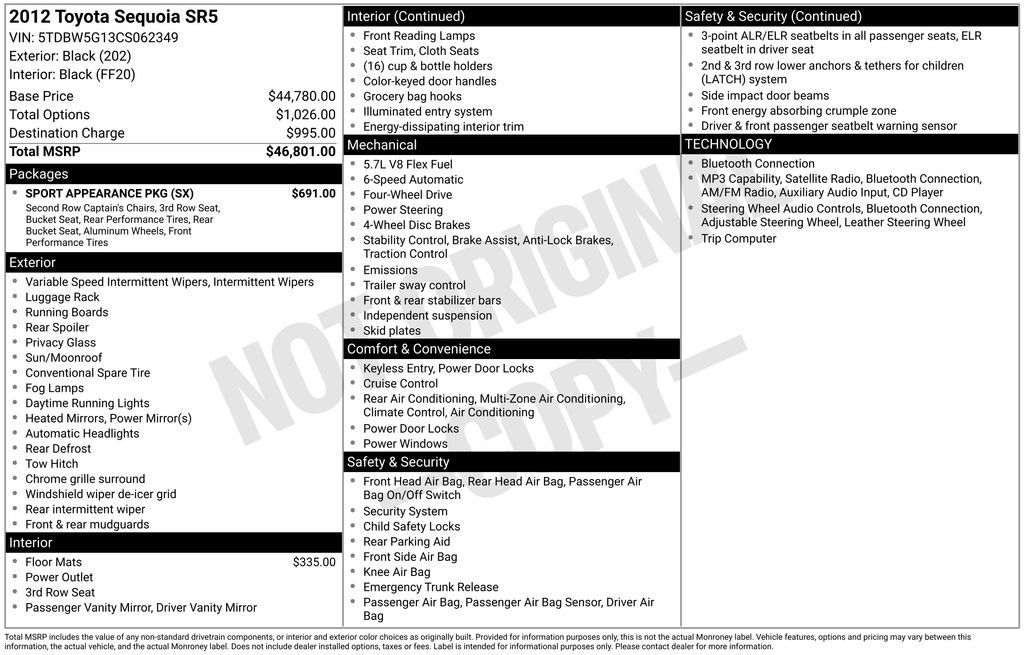 Used 2012 Toyota Sequoia SR5 w/ Sport Appearance Pkg AWD/4WD image 2