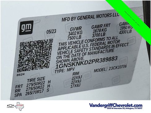 Used 2023 Chevrolet Tahoe LT w/ LT Signature Plus Package AWD/4WD image 25