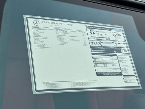 New 2026 Mercedes-Benz G 580 w/ EQ Technology image 30