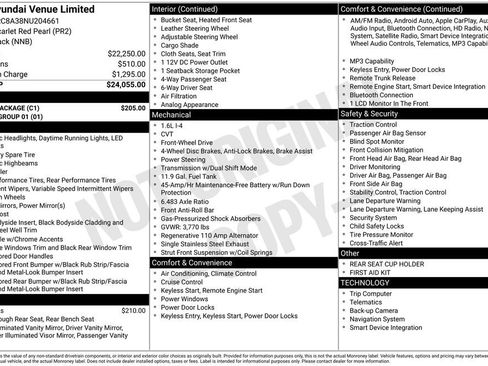 Used 2022 Hyundai Venue Limited w/ Cargo Package FWD image 2