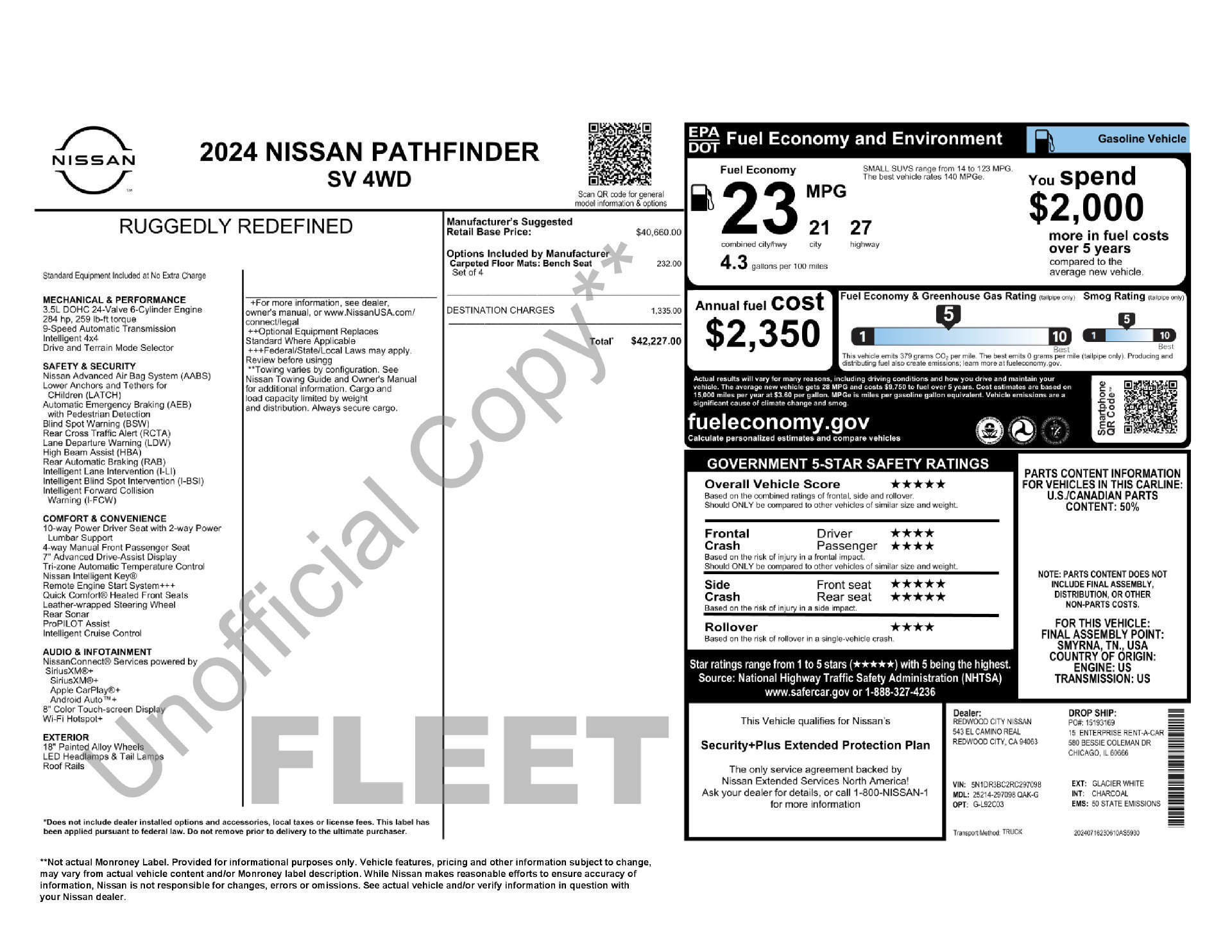 Used 2024 Nissan Pathfinder SV AWD/4WD image 4