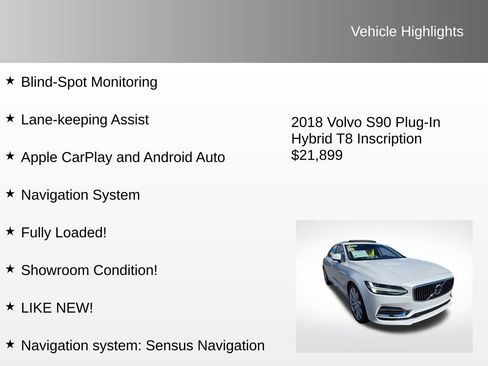 Used 2018 Volvo S90 T8 Inscription w/ Convenience Package image 8