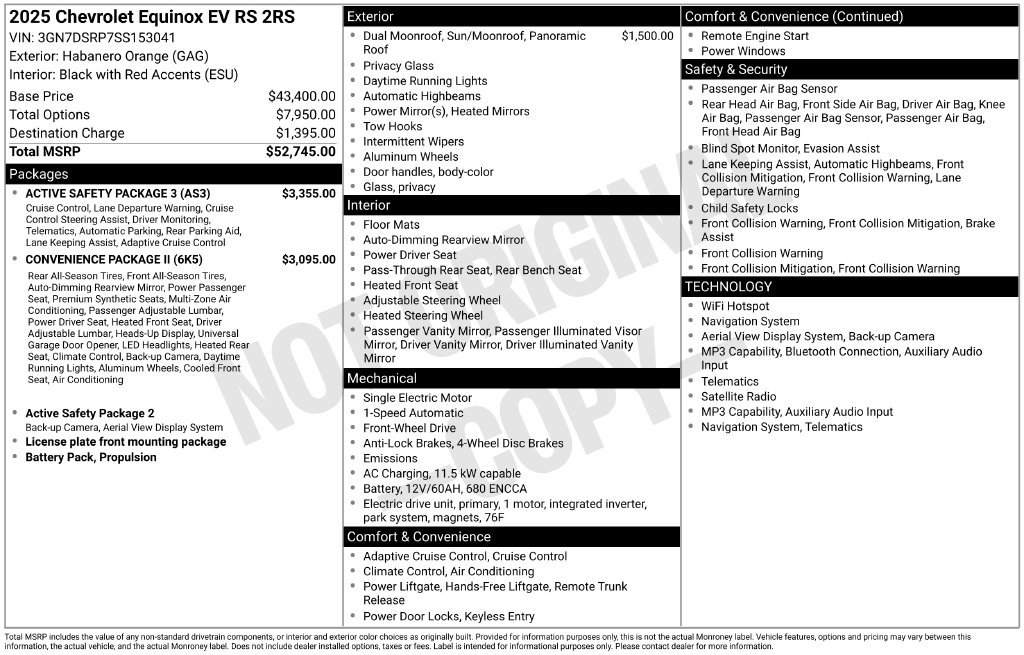 Used 2025 Chevrolet Equinox EV RS w/ Active Safety Package 3 FWD image 2