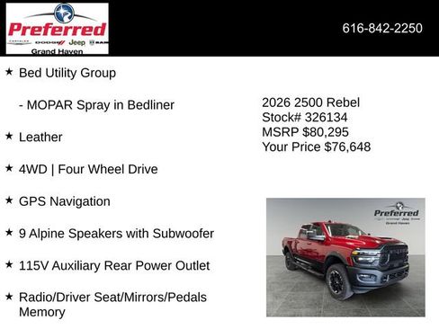 New 2026 RAM 2500 Rebel AWD/4WD image 33