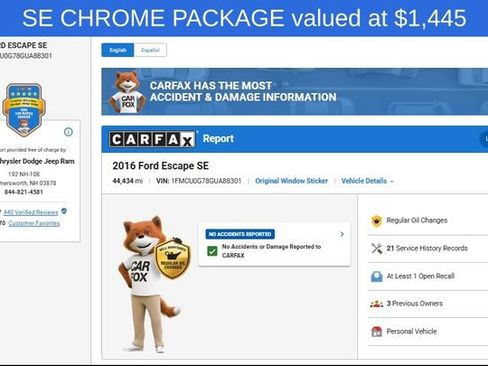 Used 2016 Ford Escape SE w/ SE Chrome Package FWD image 5