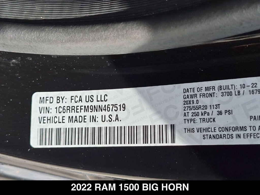 Used 2022 RAM 1500 Big Horn RWD image 25