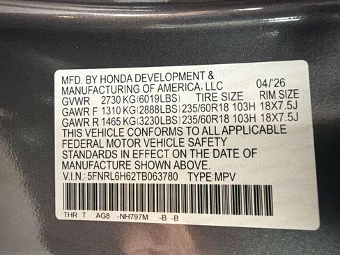 New 2026 Honda Odyssey EX-L image 16