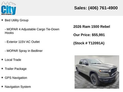 Used 2026 RAM 1500 Rebel w/ Bed Utility Group AWD/4WD image 8