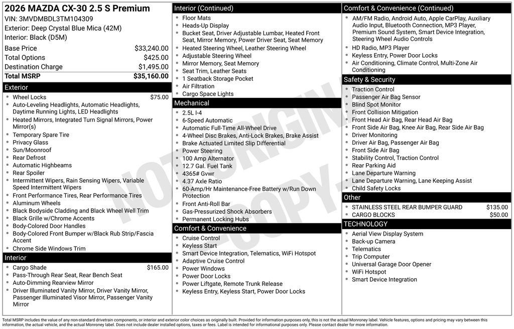 Certified 2026 MAZDA CX-30 AWD 2.5 S w/ Premium Package image 30