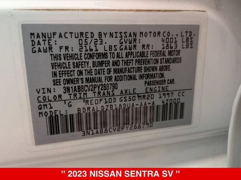 Certified 2023 Nissan Sentra SV FWD image 41