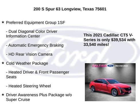 Used 2021 Cadillac CT5 V w/ Cold Weather Package RWD image 10