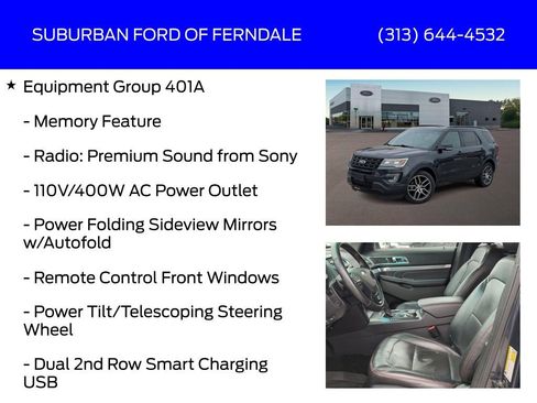 Used 2017 Ford Explorer Sport w/ Equipment Group 401A image 9