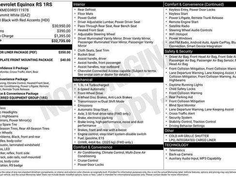 Used 2024 Chevrolet Equinox RS w/ LPO, Floor Liner Package image 1