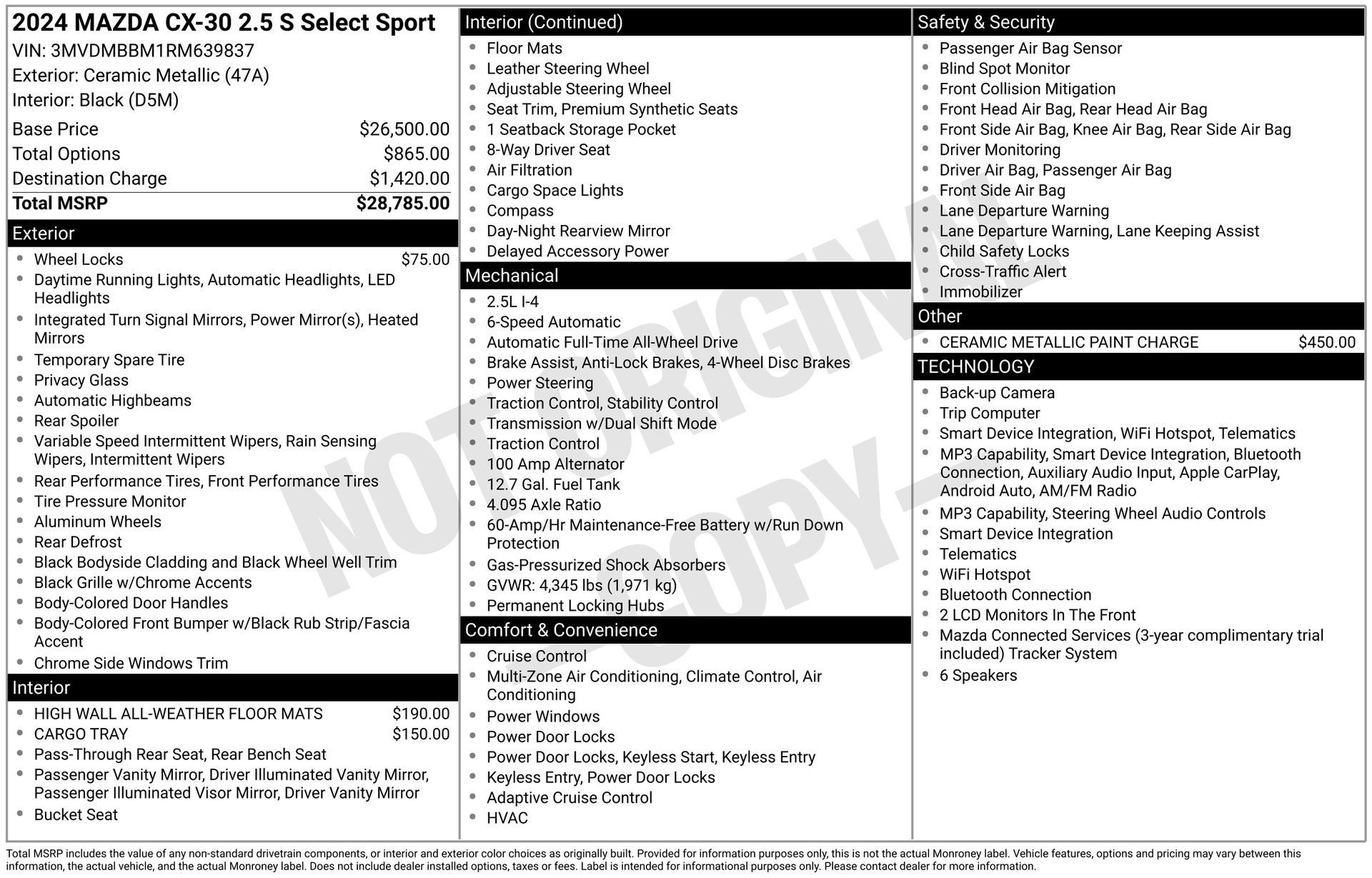 Used 2024 MAZDA CX-30 AWD 2.5 S w/ Select Sport Pkg image 19