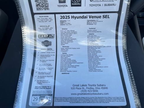 Used 2025 Hyundai Venue SEL FWD image 27