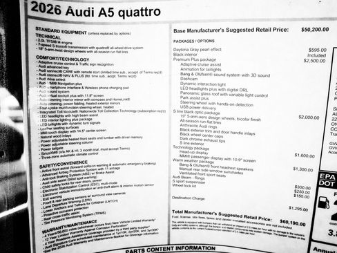 New 2026 Audi A5 2.0T Premium Plus AWD/4WD image 29