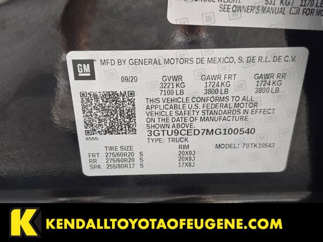 Used 2021 GMC Sierra 1500 Elevation w/ LPO, Elevation Black Package AWD/4WD image 10