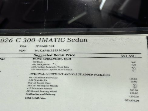 New 2026 Mercedes-Benz C 300 4MATIC Sedan image 19