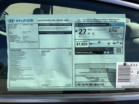 New 2026 Hyundai Sonata SEL image 13
