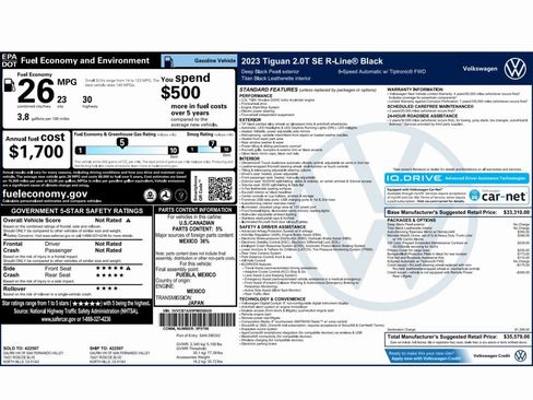 Used 2023 Volkswagen Tiguan SE R-Line image 2