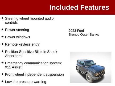 Used 2023 Ford Bronco Outer Banks w/ Sasquatch Package AWD/4WD image 4