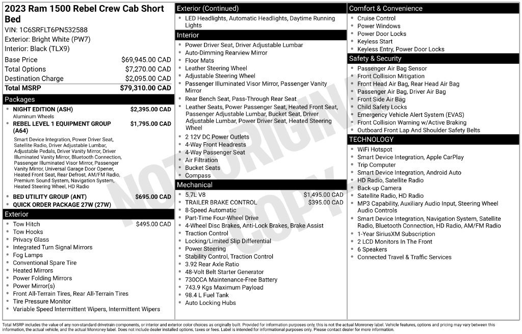 Used 2023 RAM 1500 Rebel w/ Night Edition AWD/4WD image 2