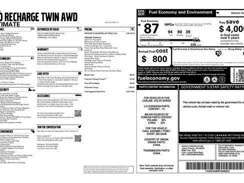 Used 2023 Volvo C40 P8 Recharge Ultimate w/ Protection Package Premier image 52