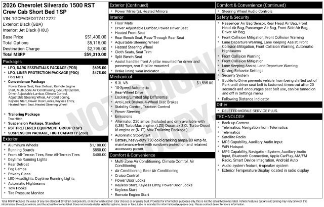 New 2026 Chevrolet Silverado 1500 RST w/ LPO, Dark Essentials Package RWD image 4