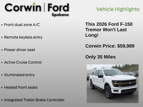Used 2026 Ford F150 Tremor w/ Tow/Haul Package AWD/4WD image 13