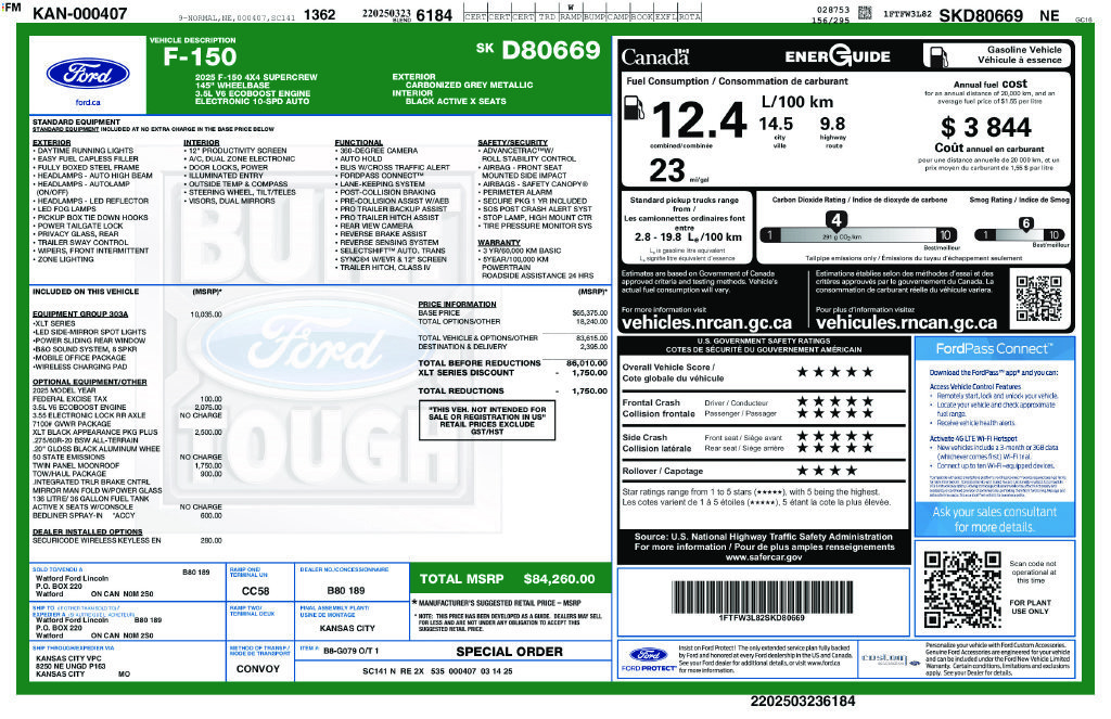 Used 2025 Ford F150 XLT w/ Equipment Group 303A High AWD/4WD image 2