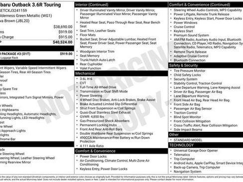 Used 2018 Subaru Outback 3.6R Touring w/ Popular Package #3 image 12